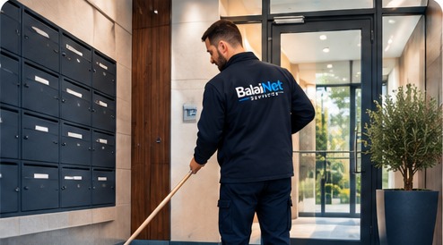 Entretien professionnel des espaces communs par BalaiNet Services